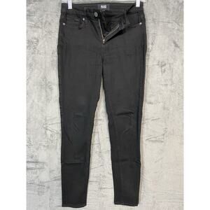 Paige Pants Verdugo Ultra Skinny Distressed High Rise Stretch Skinny Jeans Black